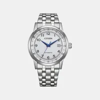 Citizen White Round Dial Analog Men's Watch NJ0210-56A, dial front view