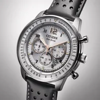 Citizen Grey Round Dial Chronograph Men's Watch CA4500-24H, angled case view