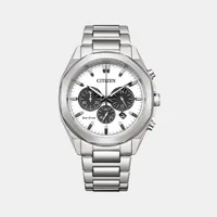 Citizen White Round Dial Chronograph Men's Watch CA4590-81A, dial front view