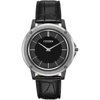 Citizen Black Round Dial Analog Men's Watch AR5024-01E, angled case view