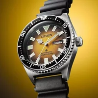 Citizen Yellow Round Dial Analog Men's Watch NY0120-01X, angled case view