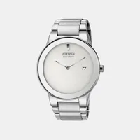 Citizen Stainless Steel Case And Bracelet With A White Round Dial Analog Men's Watch AU1060-51A, dial front view