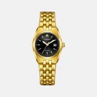 Citizen Black Round Dial Analog Women's Watch EW2293-56E, dial front view