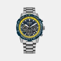 Citizen Blue Round Dial Chronograph Men's Watch CA4667-53L, dial front view