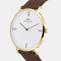 Daniel Wellington White Dial Analog Men's Watch DW0DG2302, angled view