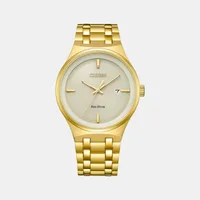 Citizen Champagne Round Dial Analog Men's Watch BM7652-52P, dial front view
