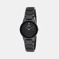 Citizen Black Round Dial Analog Women's Watch GA1055-57F, dial front view