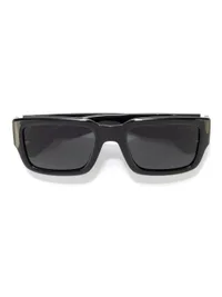 Opium Eyewear Sunglasses OP-10481 Vex in Black / Grey (C04), front three-quarter view