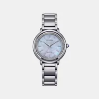 Citizen Mother Of Pearl Round Dial Analog Women's Watch EM1100-84D, dial front view