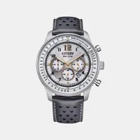 Citizen Grey Round Dial Chronograph Men's Watch CA4500-24H, dial front view