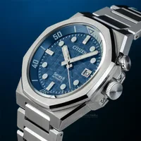 Citizen Blue Round Dial Analog Men's Watch NB6060-58L, angled case view