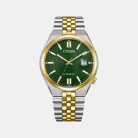 Citizen Green Round Dial Analog Men's Watch NK0024-54X, dial front view