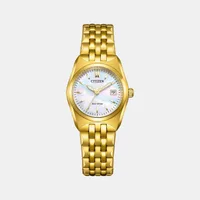 Citizen Silver Round Dial Analog Women's Watch EW2293-56D, dial front view