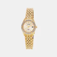 Citizen Gold Round Dial Analog Women's Watch EU6062-50P, dial front view