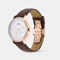 Daniel Wellington White Dial Multi-Function Men's Watch DW0DG2201, three-quarter view