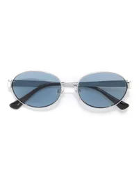 Opium Eyewear Sunglasses OP-10477 Torn in Silver / Blue (C03), front three-quarter view