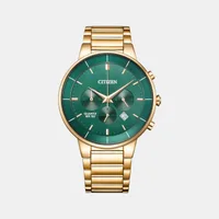 Citizen Green Round Dial Chronograph Men's Watch AN8223-54X, dial front view