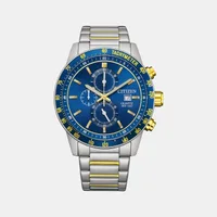 Citizen Blue Round Dial Chronograph Men's Watch AN3684-59L, dial front view
