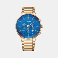 Citizen Blue Round Dial Chronograph Men's Watch AN8223-54L, dial front view