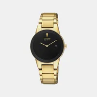 Citizen Black Round Dial Analog Women's Watch GA1052-55E, dial front view