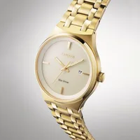 Citizen Champagne Round Dial Analog Men's Watch BM7652-52P, angled case view