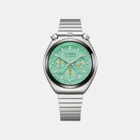 Citizen Green Round Dial Chronograph Women's Watch AN3660-73X, dial front view