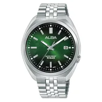 ALBA Signature Green Dial Quartz Watch AS9W31X1, front view