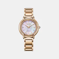 Citizen Mother Of Pearl Round Dial Analog Women's Watch EM1103-86Y, dial front view