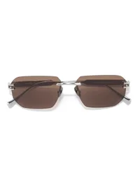 Opium Eyewear Sunglasses OP-10506 Moss in Silver / Brown (C03), front three-quarter view