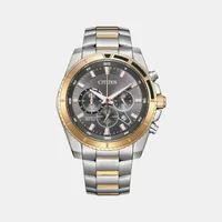 Citizen Grey Round Dial Chronograph Men's Watch AN8204-59H, dial front view