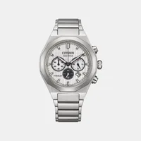 Citizen Silver Round Dial Chronograph Men's Watch CA4690-51A, dial front view