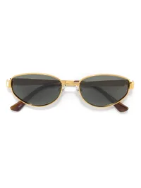 Opium Eyewear Sunglasses OP-10478 Lina in Gold / Green (C01), front three-quarter view