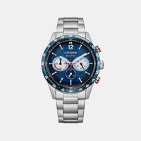 Citizen Blue Round Dial Chronograph Men's Watch CA4716-50L, dial front view