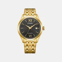Citizen Black Round Dial Analog Men's Watch NJ0242-50E, dial front view