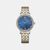 Citizen Blue Round Dial Analog Women's Watch EL3106-59L, dial front view