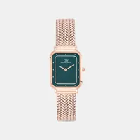 Daniel Wellington Green Cushion Dial Analog Women's Watch DW0DL2901, front view