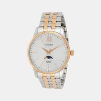 Citizen White Round Dial Analog Men's Watch AK5006-58A, angled case view