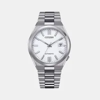 Citizen White Round Dial Analog Men's Watch NJ0150-81A, dial front view