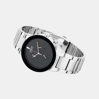 Citizen Black Round Dial Chronograph Men's Watch AT2240-51E, angled case view