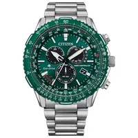 Citizen Green Round Dial Chronograph Men's Watch CB5004-59W, dial front view