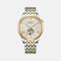 Citizen White Round Dial Analog Men's Watch NH9136-88A, dial front view