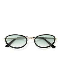 Opium Eyewear Sunglasses OP-13536 Hover in Silver / Green (C03), front three-quarter view