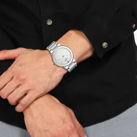 Citizen Stainless Steel Case And Bracelet With A White Round Dial Analog Men's Watch AU1060-51A, gallery detail view