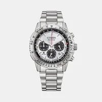 Citizen White Round Dial Chronograph Men's Watch CA4660-61A, dial front view