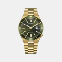 Citizen Green Round Dial Analog Men's Watch NJ0232-53X, dial front view
