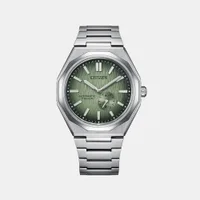 Citizen Green Round Dial Analog Men's Watch NK5020-58X, dial front view