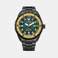 Citizen Green Round Dial Analog Men's Watch NB6008-82X, dial front view