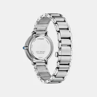 Citizen Mother Of Pearl Round Dial Analog Women's Watch EM1100-84D, angled case view
