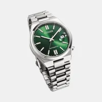 Citizen Green Round Dial Analog Unisex Watch NJ0200-50X, angled case view