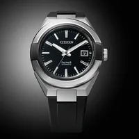 Citizen Black Round Dial Analog Men's Watch NA1004-10E, angled case view